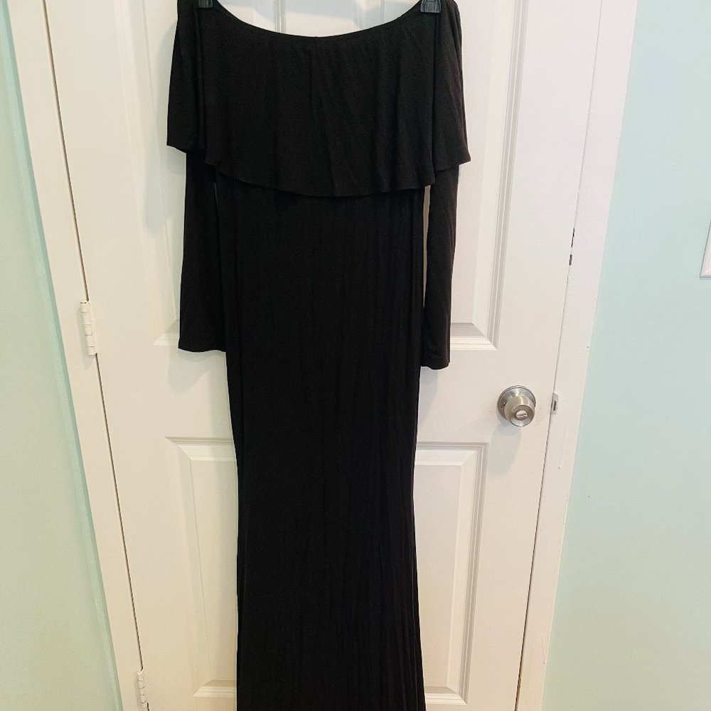 Black dress, off the shoulder